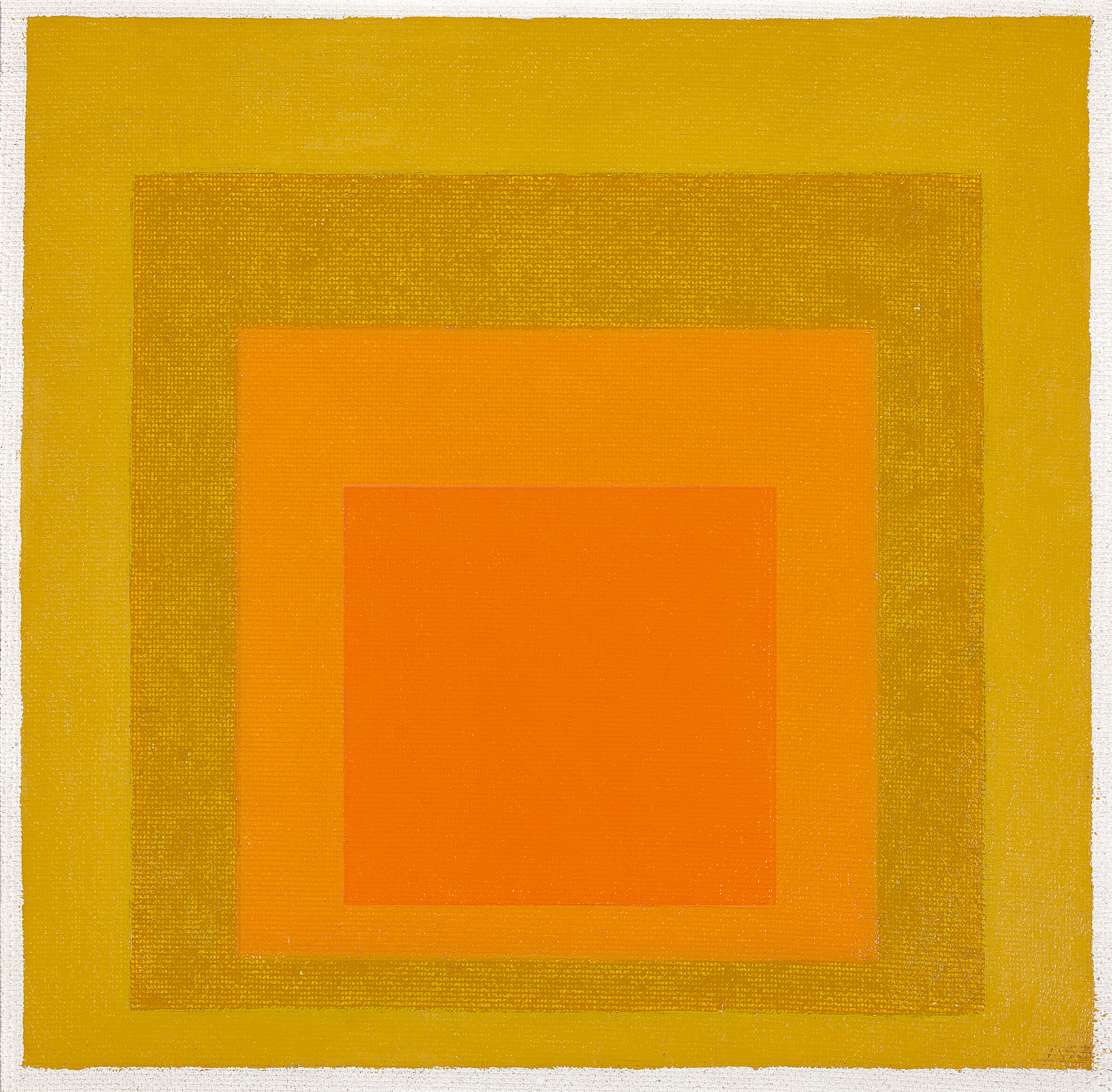 Josef Albers, Study to Homage to the Square: 2 Orange with 2 pale Yellows