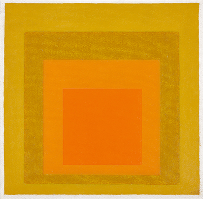 Study to Homage to the Square: 2 Orange with 2 pale Yellows