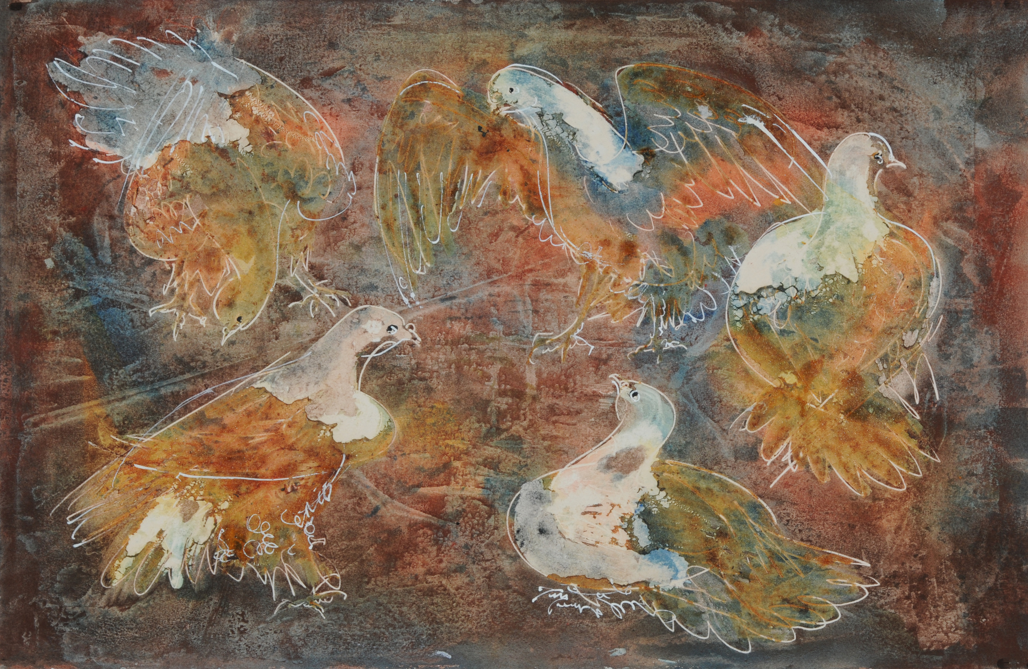 Hans Erni, Tauben (Pigeons)