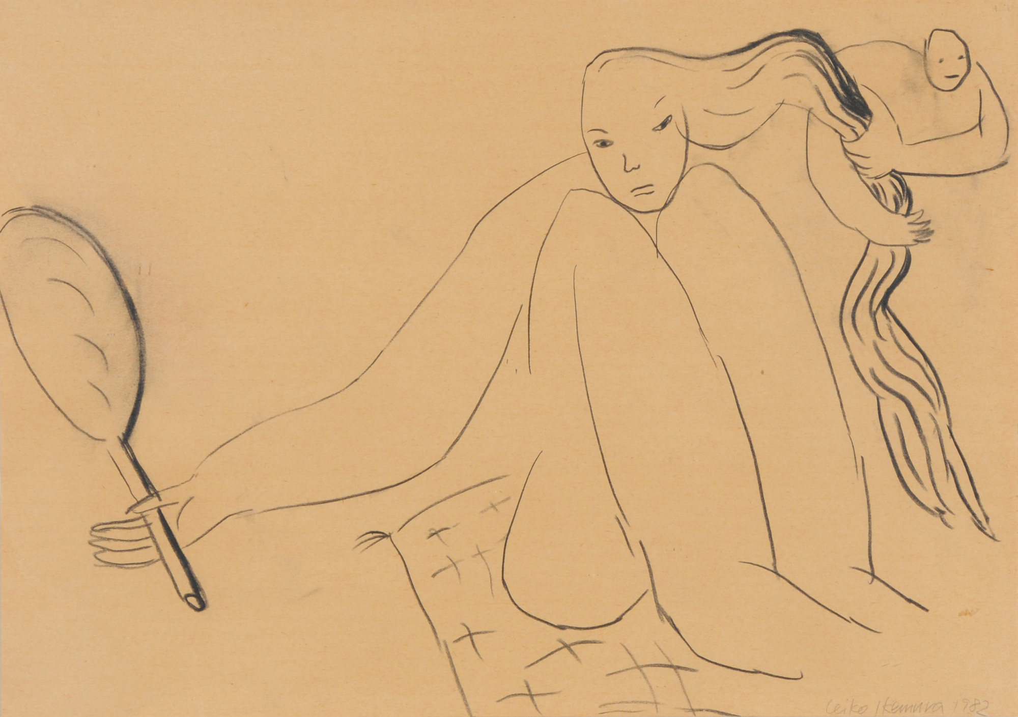 Leiko Ikemura, Frau mit Spiegel