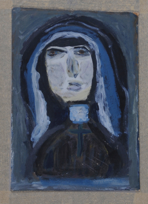 2 paintings: Nonne (Nun); Landschaftsskizze (Landscape Sketch)
