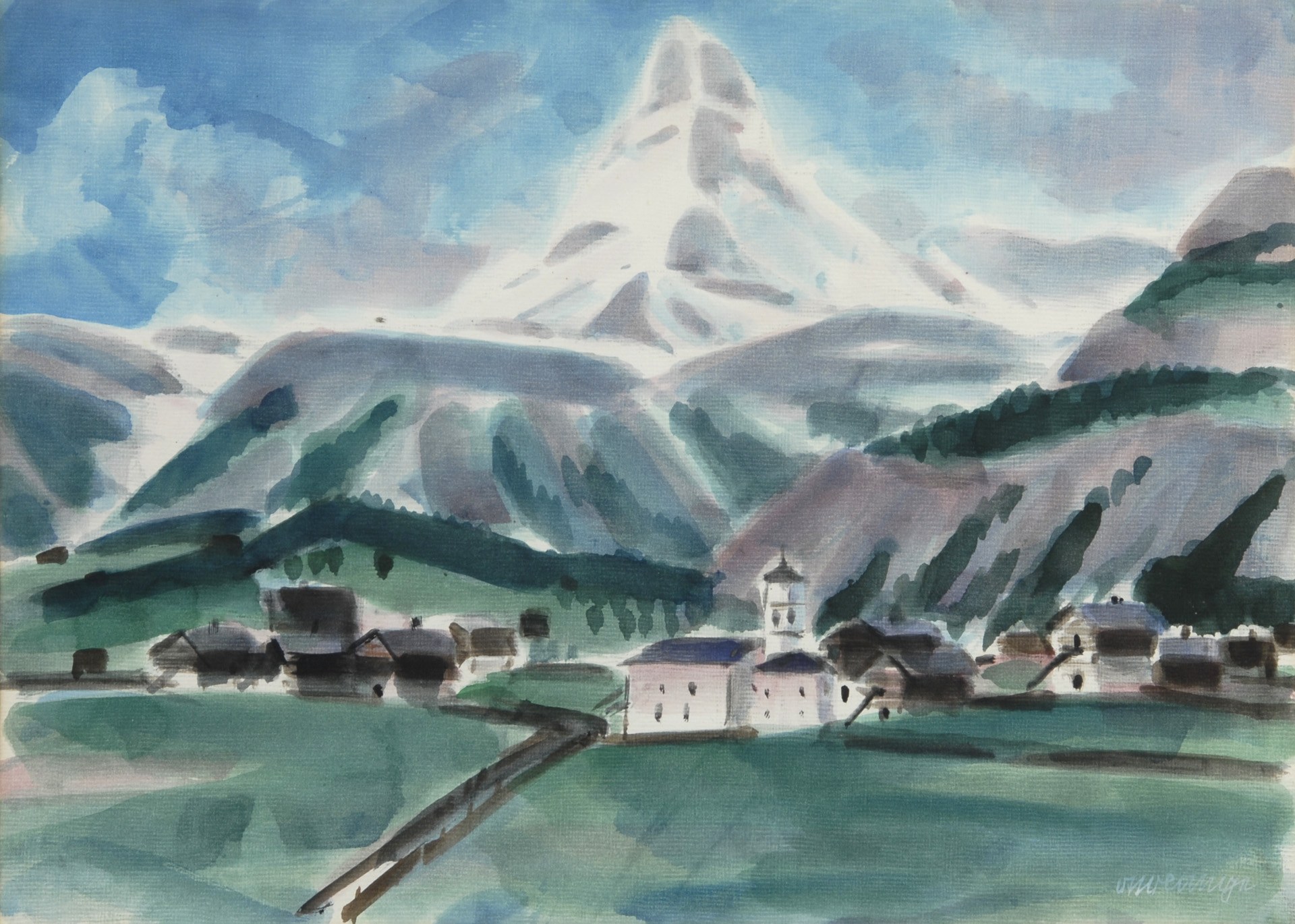 Otto Lange, Gebirgslandschaft mit Matterhorn (Mountainscape with Matterhorn)