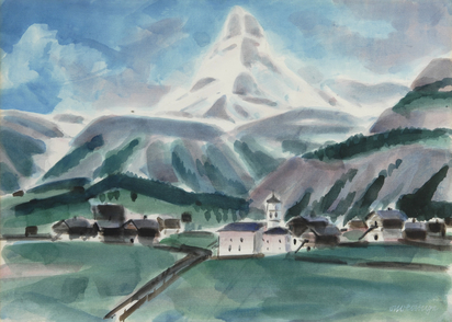 Gebirgslandschaft mit Matterhorn