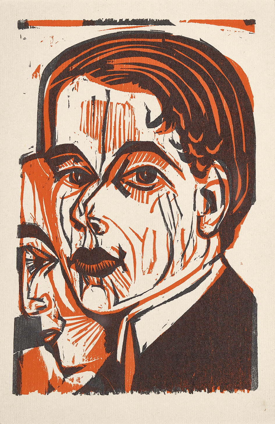 Ernst Ludwig Kirchner, Männerkopf (Head of a Man) - Selfportrait