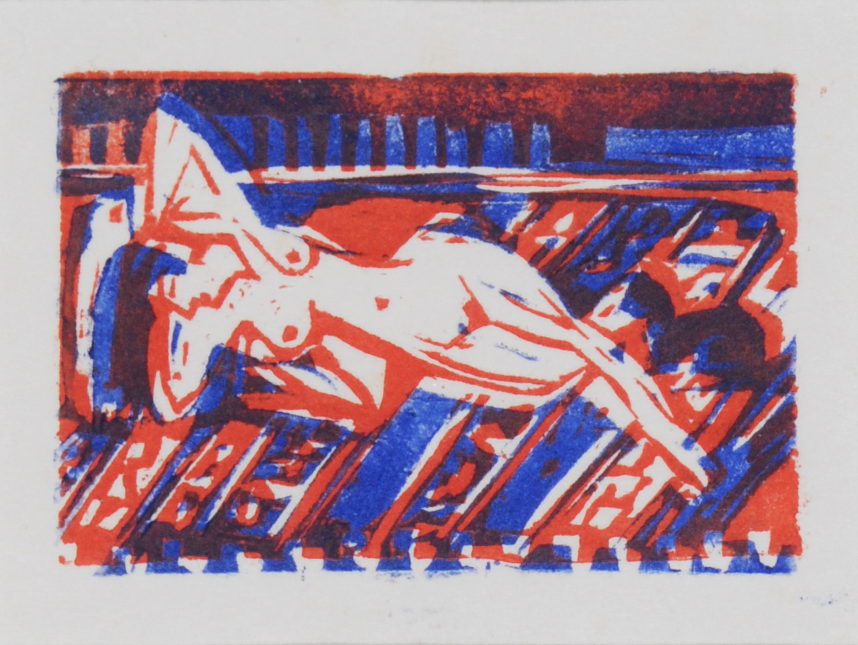Ernst Ludwig Kirchner, Liegendes nacktes Mädchen mit Katze