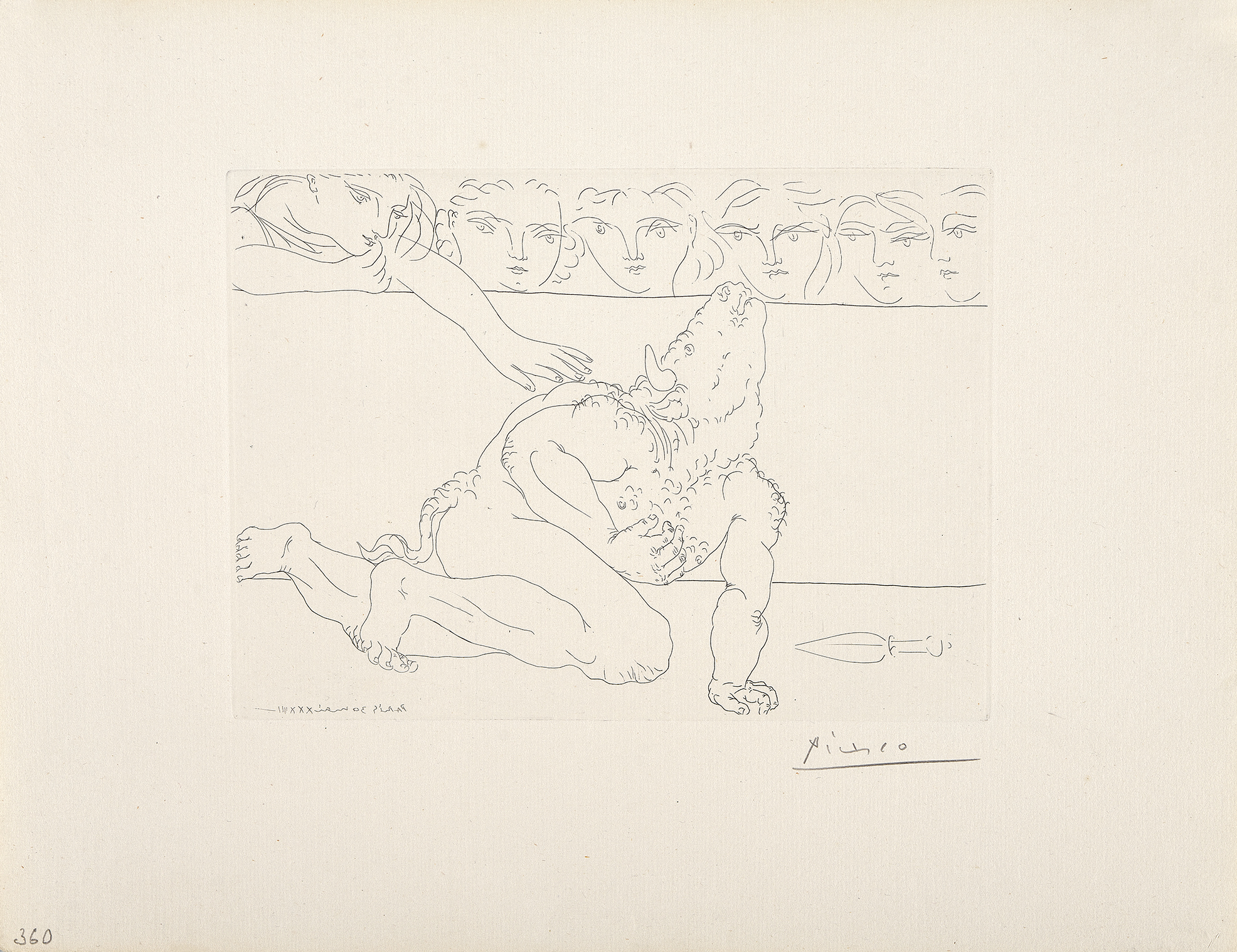 Pablo Picasso, Minotaure mourant, aus "La suite Vollard"