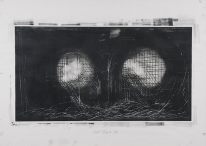 2 sheets: Eine Brücke, 1989; Selbstbild als Selbstbildnishaltender Löwe, 1. Condition, 1975