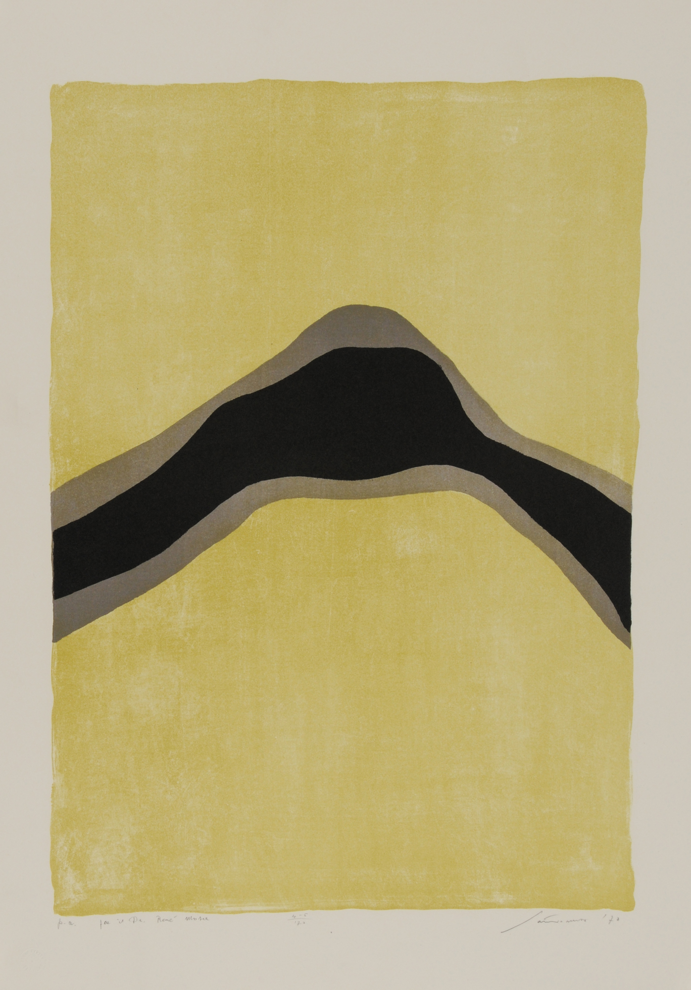 Giuseppe Santomaso, 8 Blätter: In castro sul Deu, 1972; Una vibrazione, 1972; Senza titolo 1970 (2); Senza titolo, 1972 (2); Senza titolo