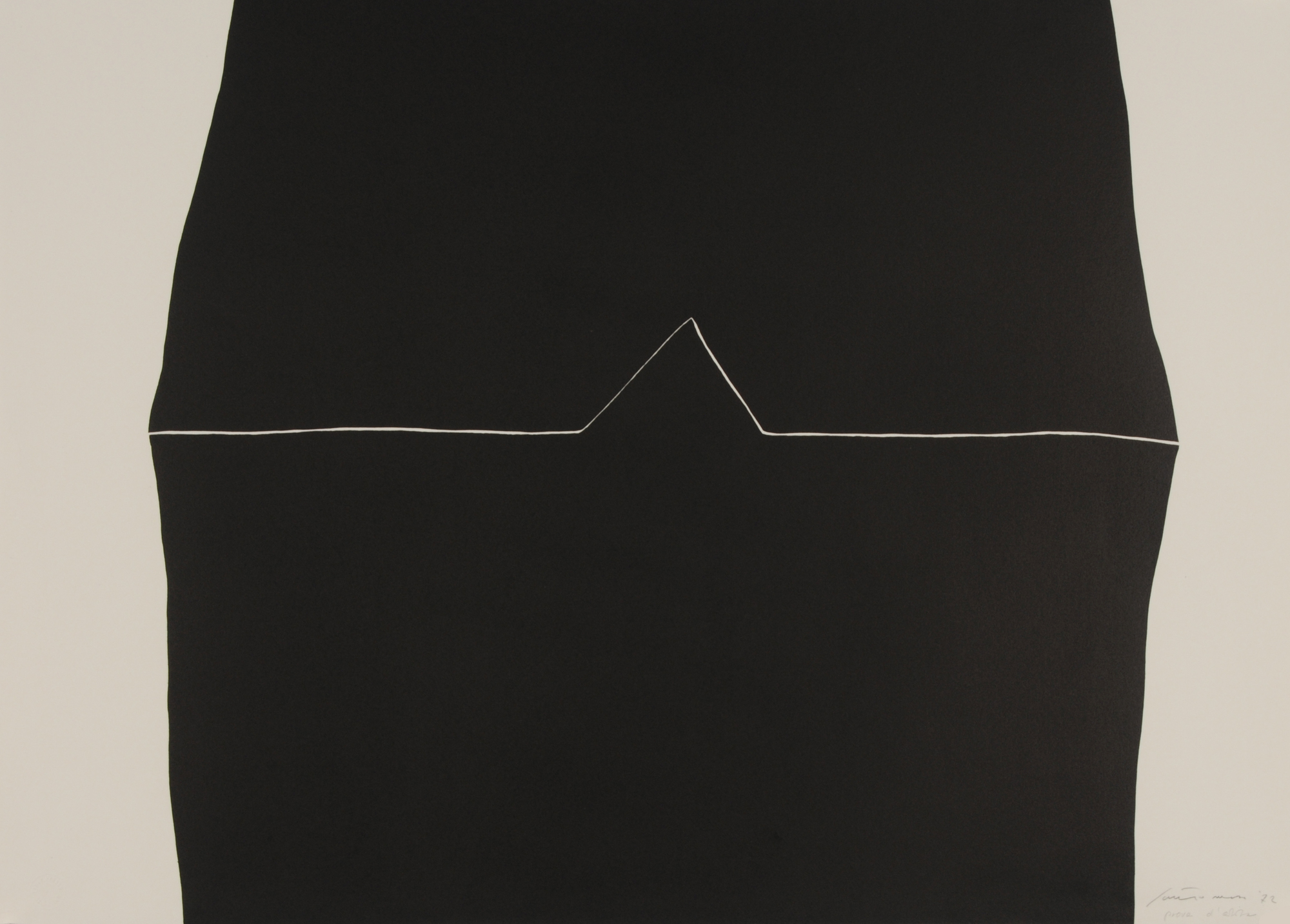 Giuseppe Santomaso, 7 Blätter: Rosso agli angolti, 1971; Dall alto al Basso, 1972; Senza titolo, 1966; Senza titolo, 1970 (2); Senza titolo, 1972; Senza titolo