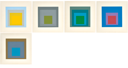 5 Blätter aus "Homage to the Square"