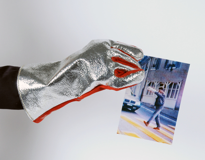 Feuerwehrhandschuh mit Foto