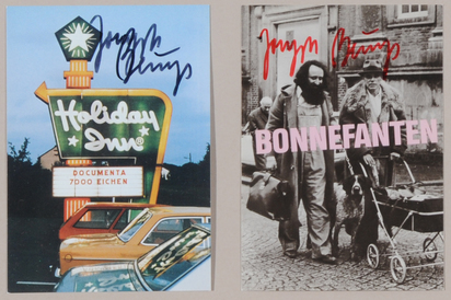 2 Postkarten: Bonnefanten, 1975; Holiday Inn - 7000 Eichen, 1982