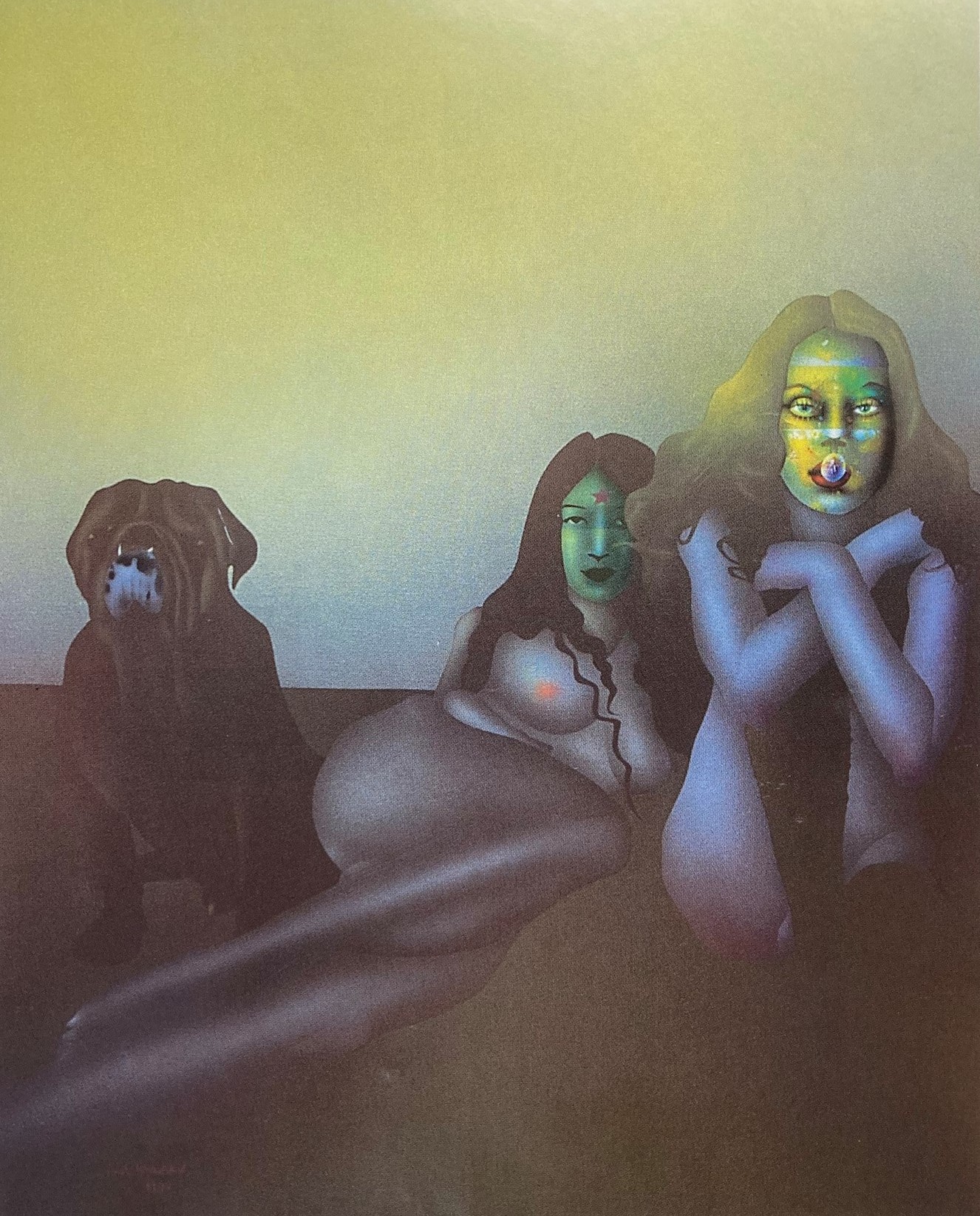 Paul Wunderlich, Eine Bulldogge, eine Spartakistin und ein Berufmodell, 1972