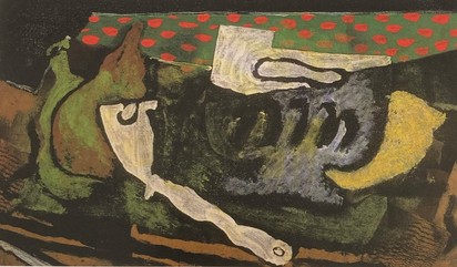 Verre, pipe et poires, 1920