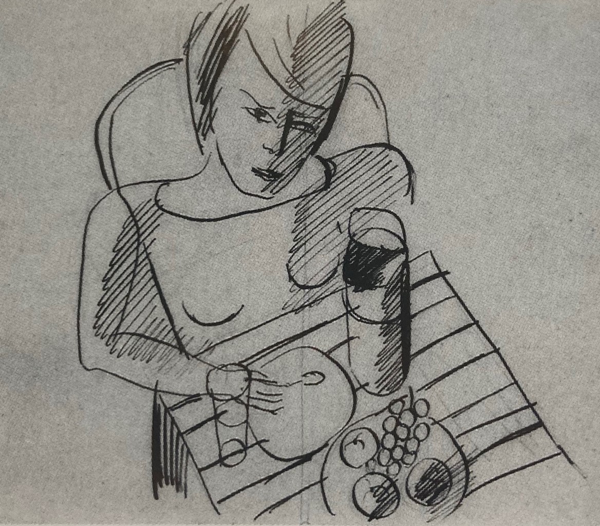 Max Bill, Mädchen beim Frühstück, vor 1930