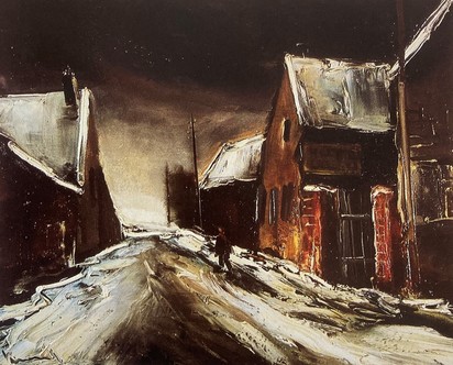 Rue de Village sous la Neige