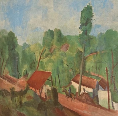 Landschaft mit Reiter, approx. 1920