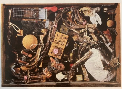 Selbstportrait versoffen in Luginbühl's Truthahnfüssen, 1982-1987