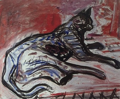 Liegende Katze, um 1950