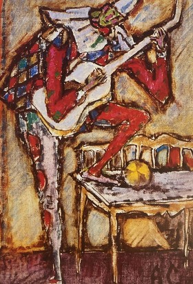 Harlekin mit Laute, 1971