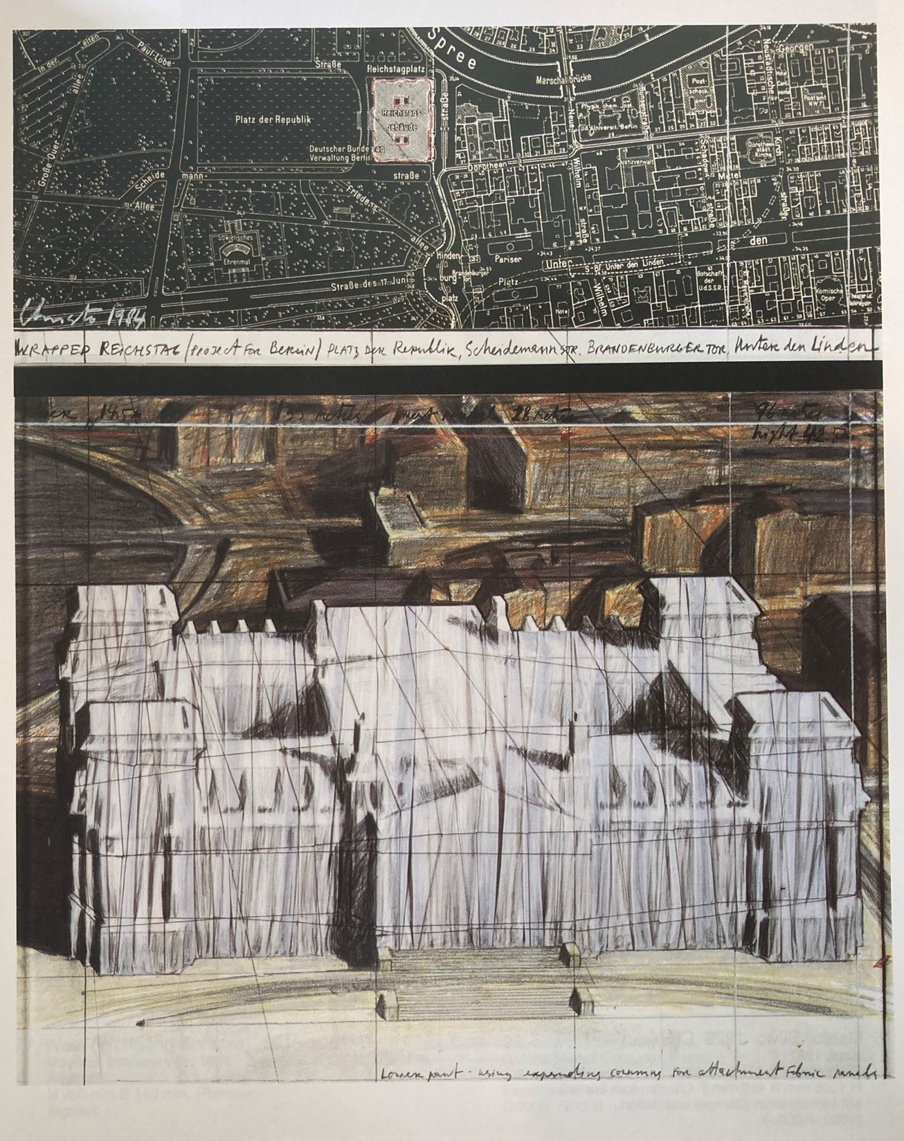 , Wrapped Reichstag (Project for Berlin), 1984