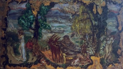 Paysage animé de Baigneuses, um 1910