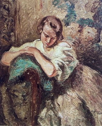 Jeune fille sur canapé