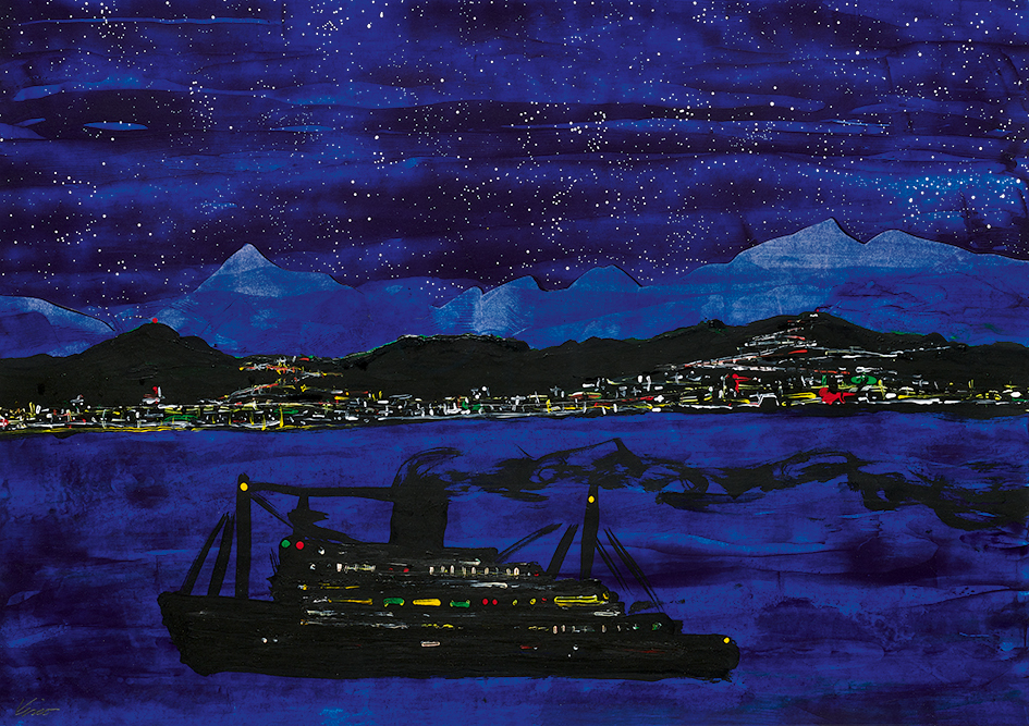 François Viscontini, Nachthafen (Harbour at Night)