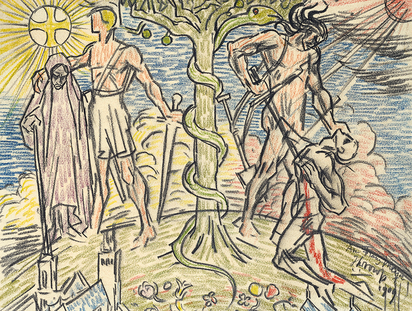 Symbolische Darstellung mit Lebensbaum