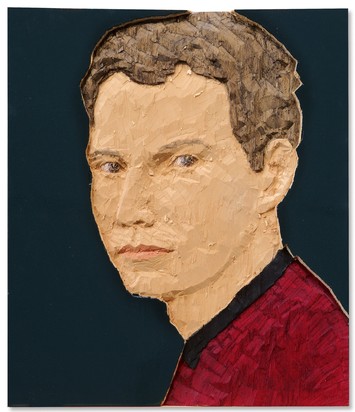 Kopfrelief Mann (rot), (Head Relief Male, red)