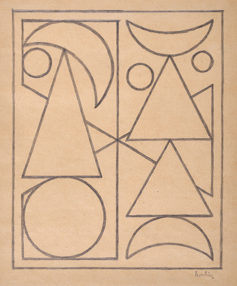 Auguste Herbin, Recto/verso: Sans titre (Etude pour Rose III)