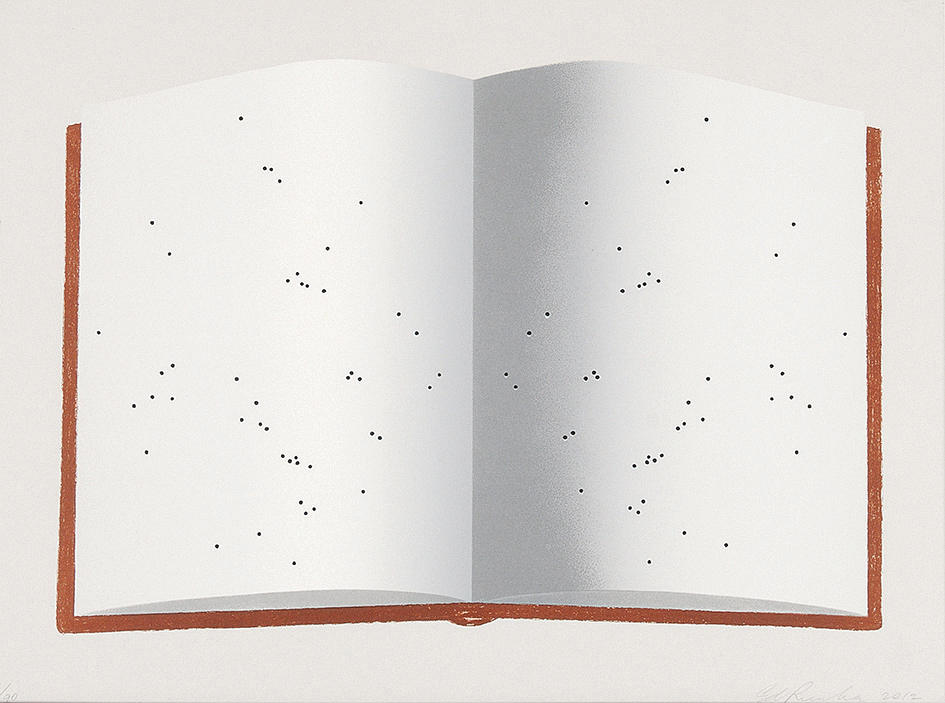 Ed Ruscha, Open Book with Worm Holes