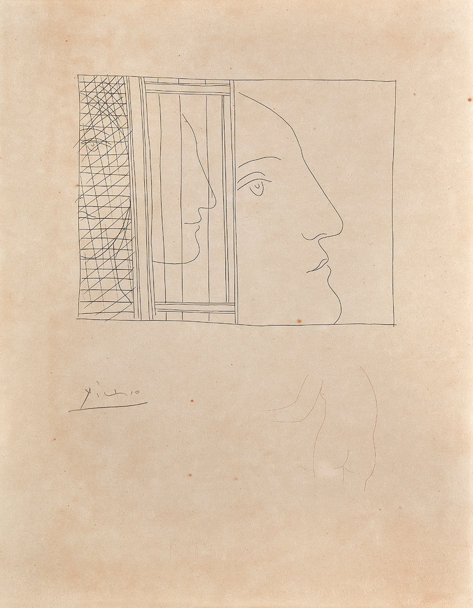 Pablo Picasso, Trois fragments de têtes, aus "Les métamorphoses d'Ovide"