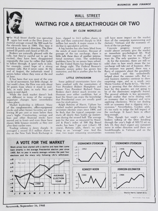 Wall Street Work: "Waiting for a Breakthrough or Two"