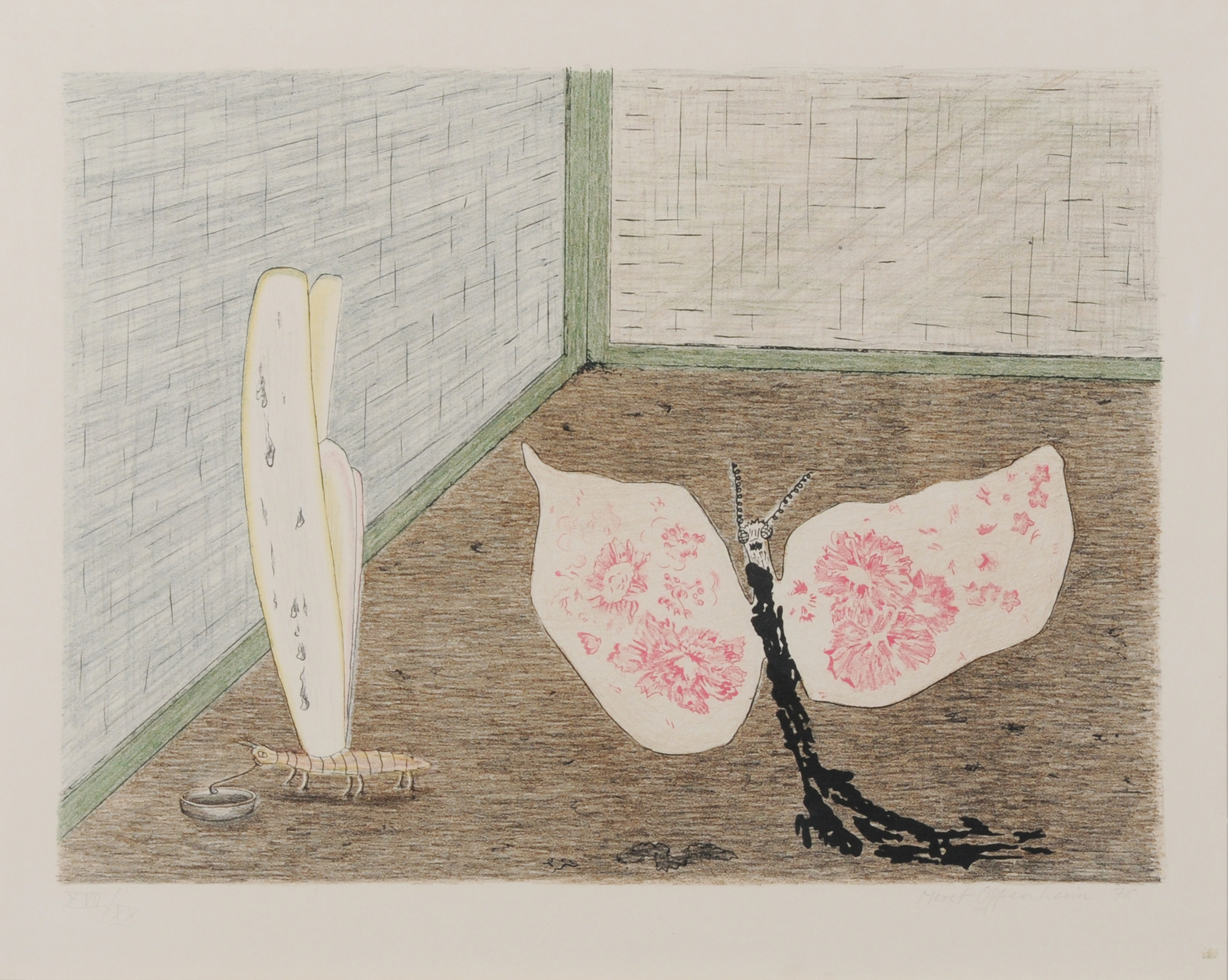 Meret Oppenheim, Die Seidenmotte und die stolze Rosamunde, aus "Parapapillonneries"