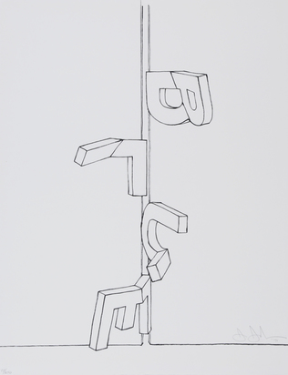 Bent Blue, 1971, aus "Graphikmappe des Schweizerischen Kunstvereins", 1975
