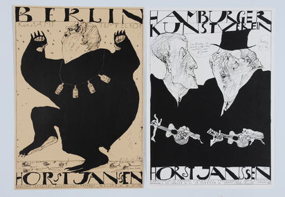 8 posters: Kunstamt Tempelhof, 1966; Kestner-Gesellschaft Hannover, 1966; Hamburger Kunstverein, 1966; Laatzen's Bilderbogen; etc.