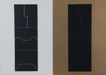 8 Blätter: Linolschnitt-Serie, 1963/1-3; Ohne Titel, 1972/1; Ohne Titel, 1979/2 (4)