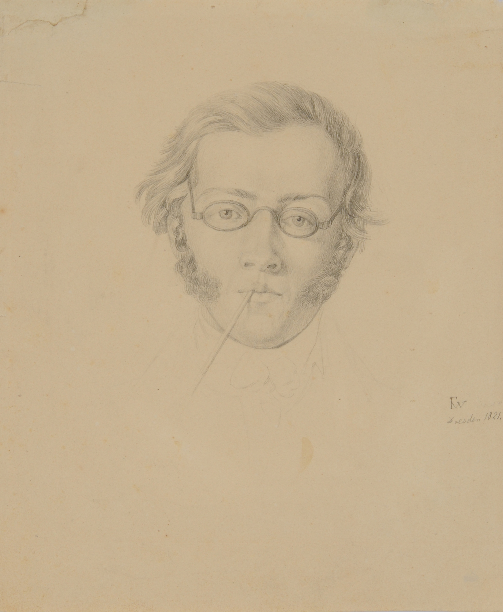 Ferdinand Waldmüller, Head of the Violonist and Composer Franz Schubert