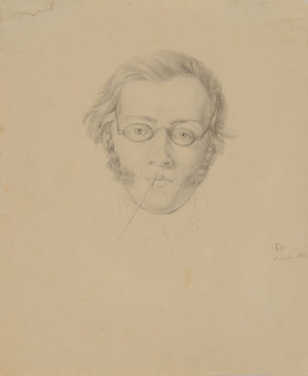 Kopf des Geigers und Komponisten Franz Schubert