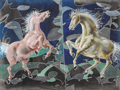 Zwei steigende Pferde (Two Rearing Horses)
