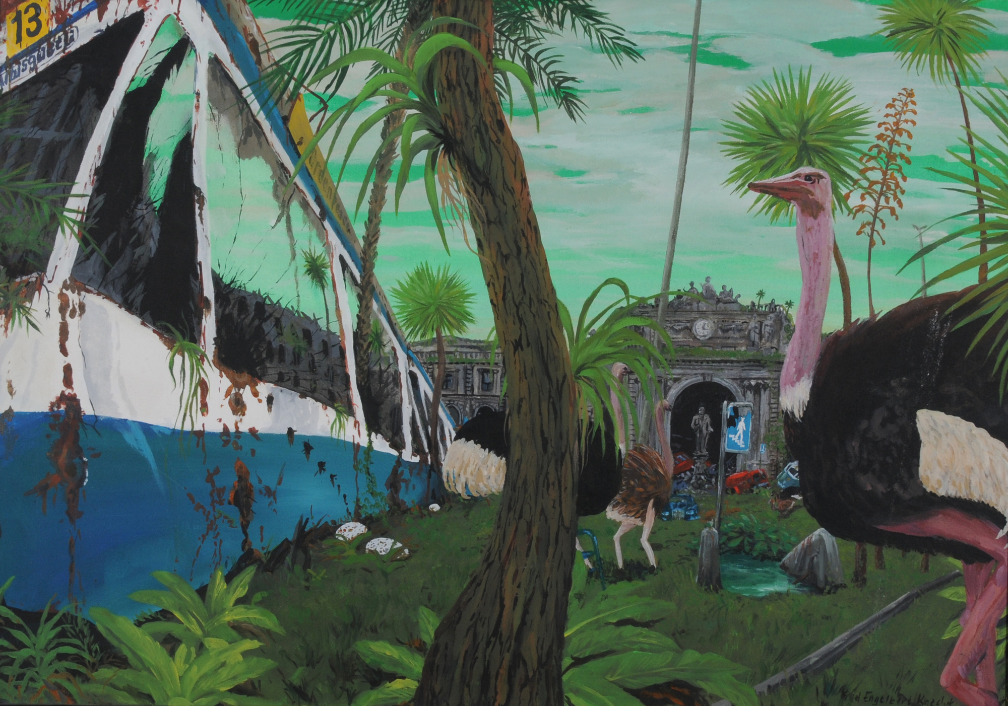 Fred Engelbert Knecht, Strausse in Zürichs Stadtmitte (Ostriches in the Center of Zurich)