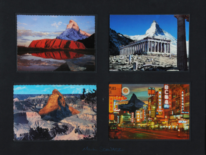 2 collages: Ein Phantast wird eingeflogen, 1983; Untitled