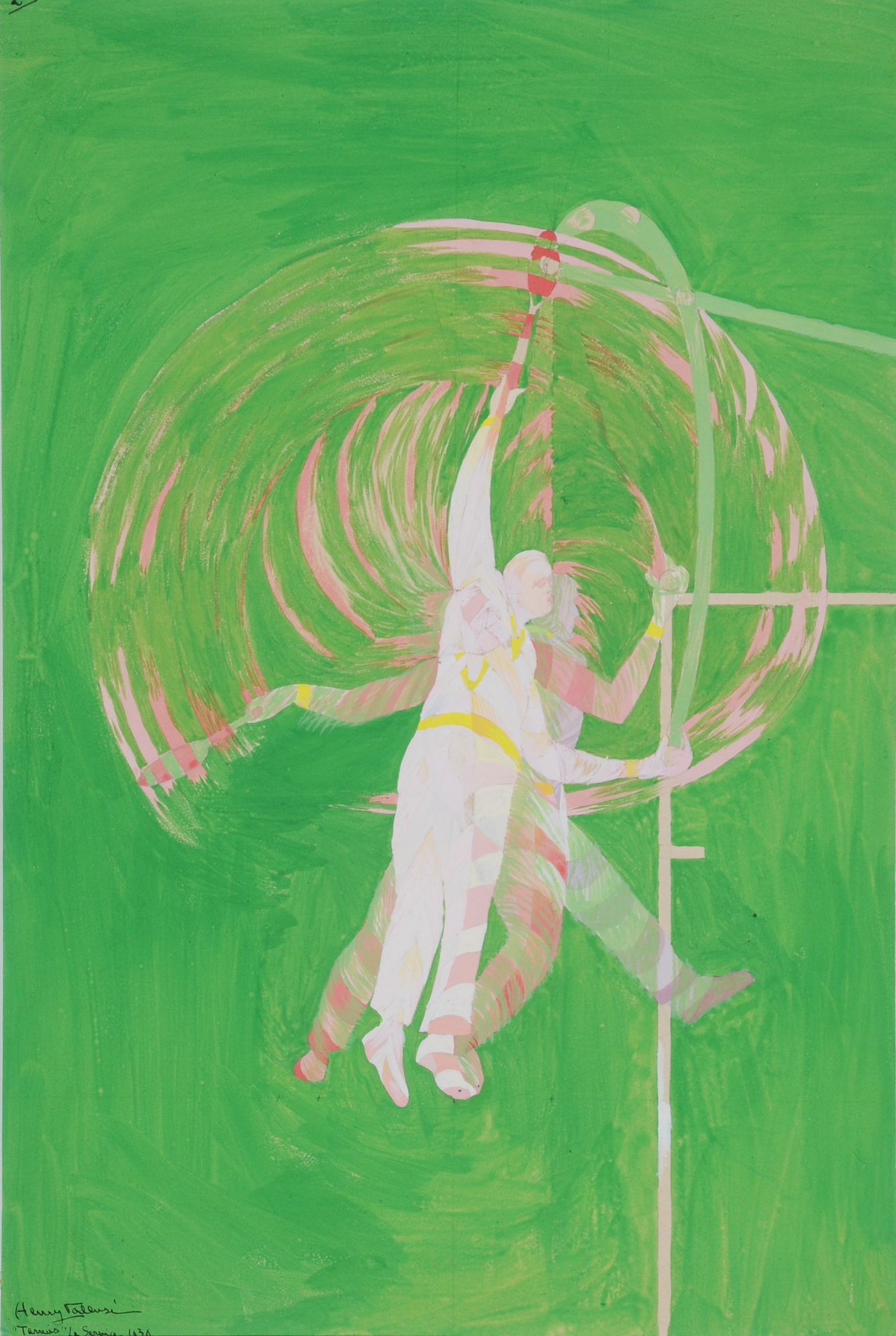 Henry Valensi, Tennis - Le service