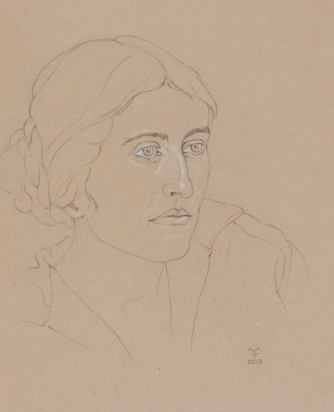 2 drawings: Porträt mit Mütze (Portrait with Cap), 1922; Frauenporträt (Portrait of a Women)