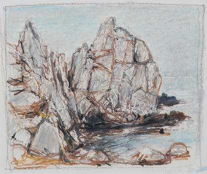 2 drawings: Steinbruch Carrara, 1975; Carrara Steinbruch, 1978