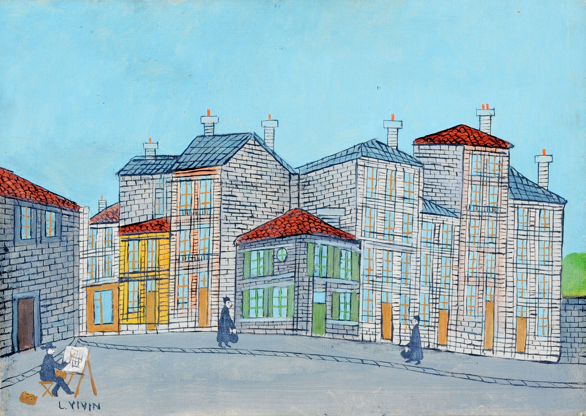 Louis Vivin, 2 paintings: Stadtansichten (Cityscapes)
