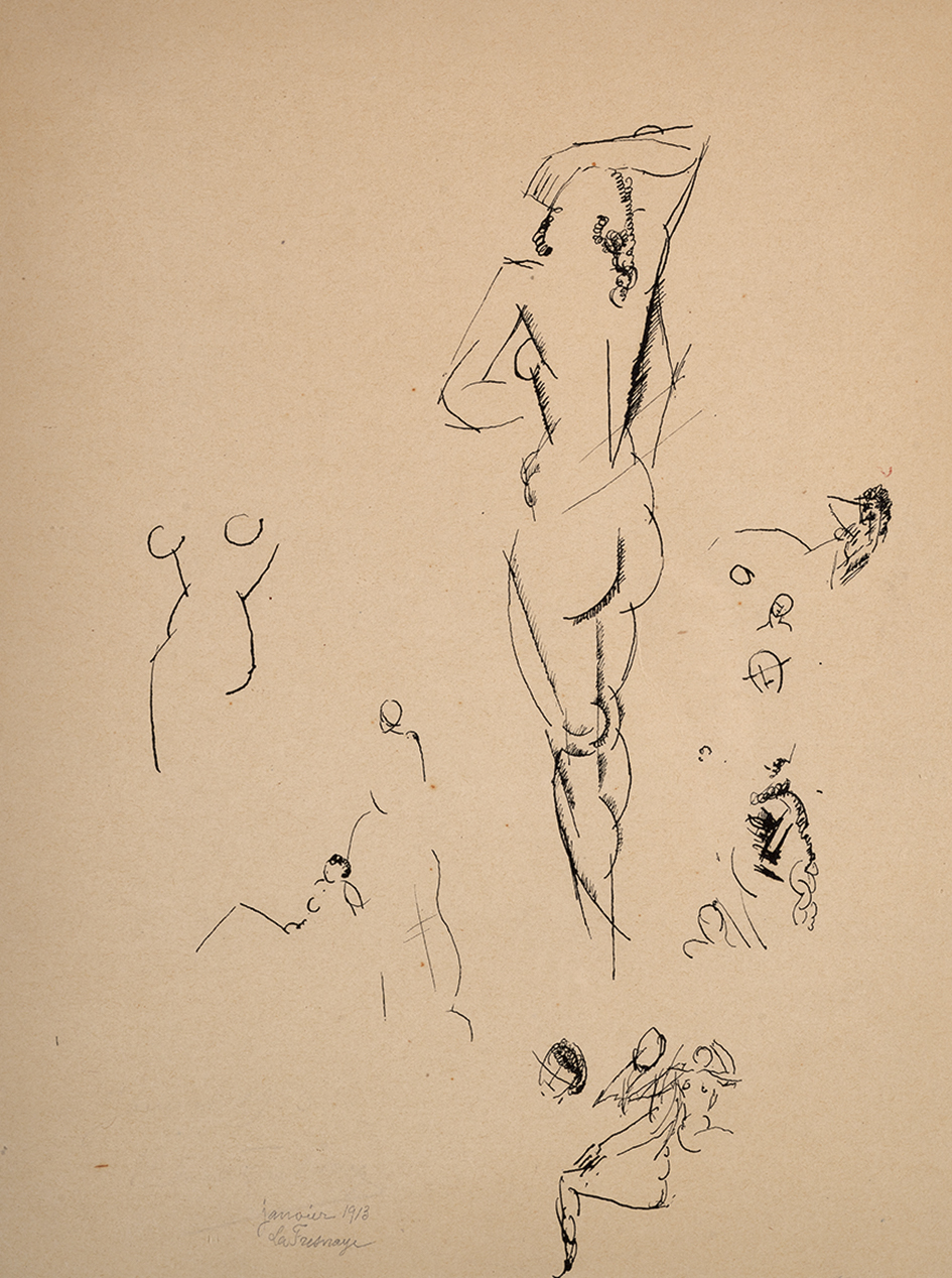 Roger de la Fresnaye, Nu de dos + esquisses