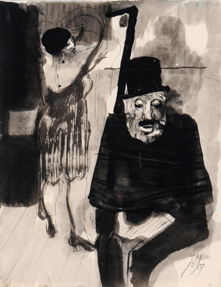 Prostituierte und Freier mit Zylinder (Prostitute and Suitor with Tophat)