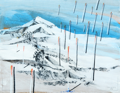 2 Zeichnungen: Landschaft, 1978; Landschaft, 1980